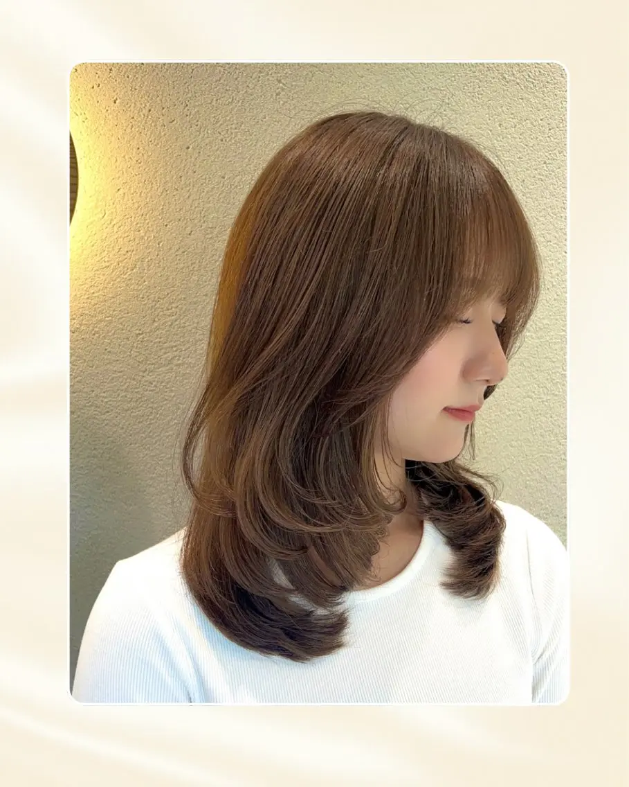 セミロング ハイレイヤー 髪質改善 レイヤーカット 小顔カット 縮毛矯正 梅澤徹|髪型迷子の 大人女性専門|八王子のヘアスタイル