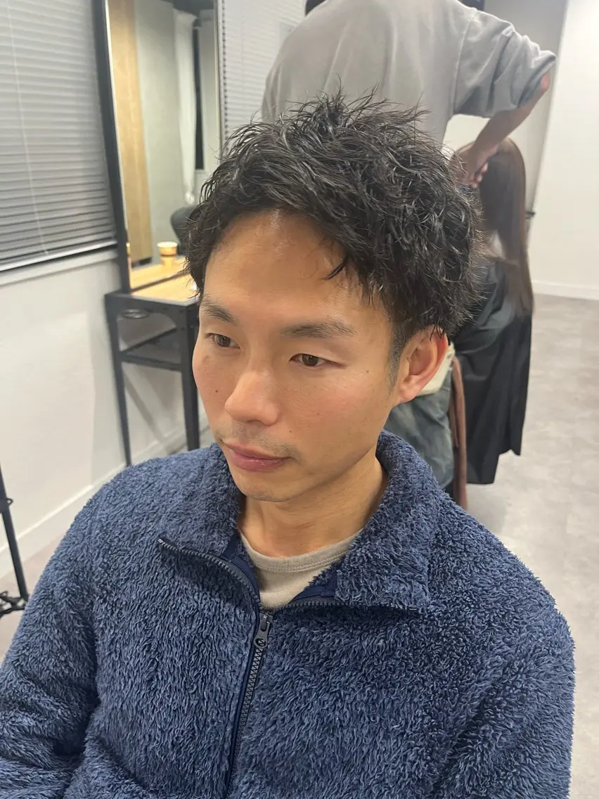 ショート パーマ ヘアアレンジ メンズ カット パーマ トリートメント 松下 倫子のヘアスタイル