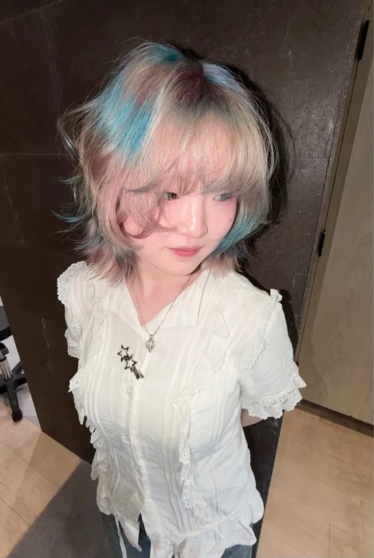 ミディアム カラー ヘアカラー 岡山ハイトーン・ ルーツカラー/こもものヘアスタイル