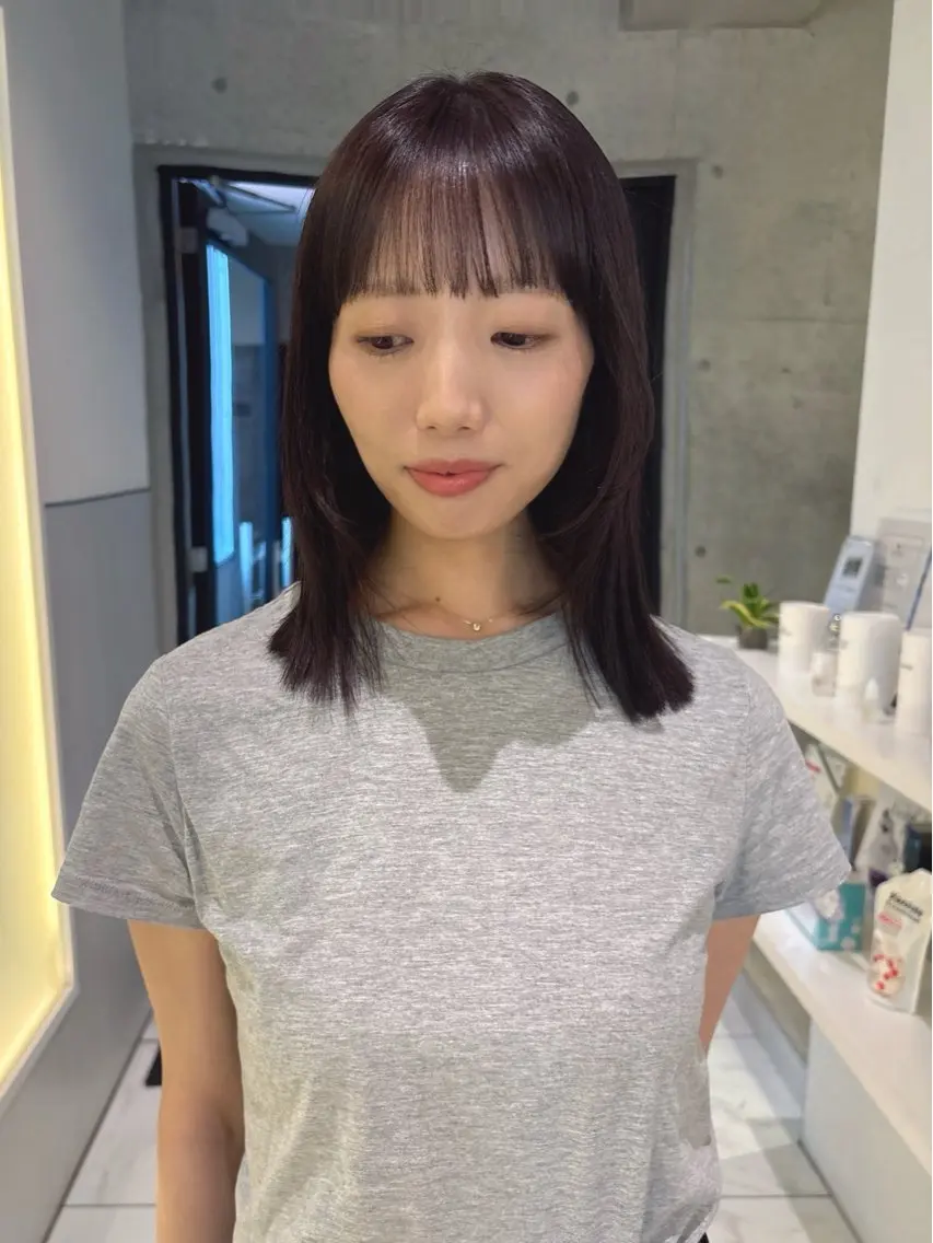 ミディアム ヘアカラー nanami /ボブ/透明感カラーのヘアスタイル