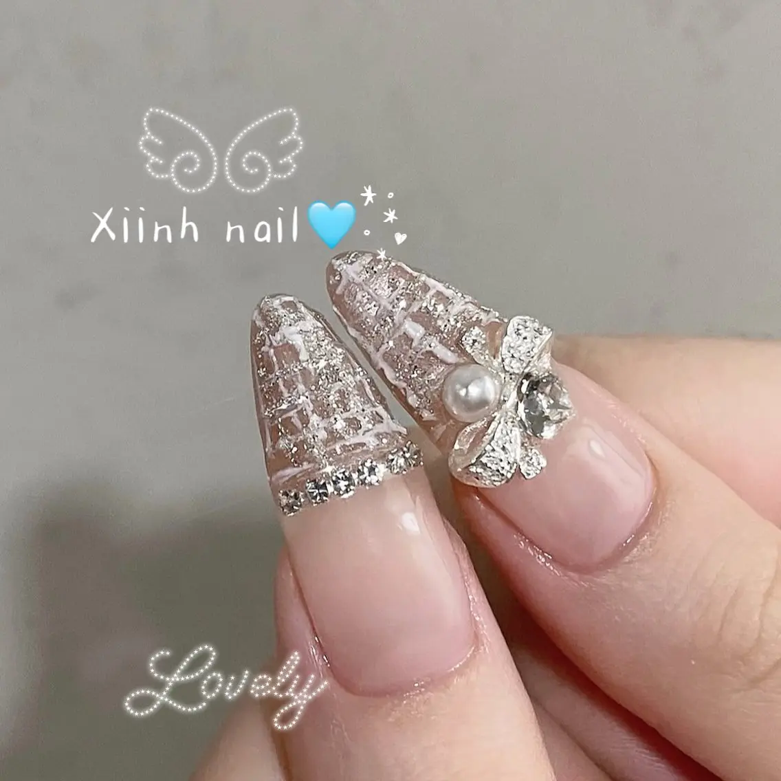 ネイル ブラウン チークネイル 桜ネイル 長さ出し フットネイル ハンドネイル XIINH NAIL SALONのネイルデザイン