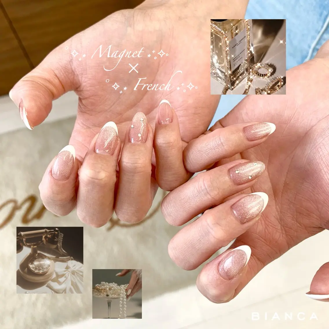 ネイル フラッシュネイル フレンチネイル ジェルネイル グラデーション マグネットネイル Bianca大宮 Nail＊森澤のネイルデザイン