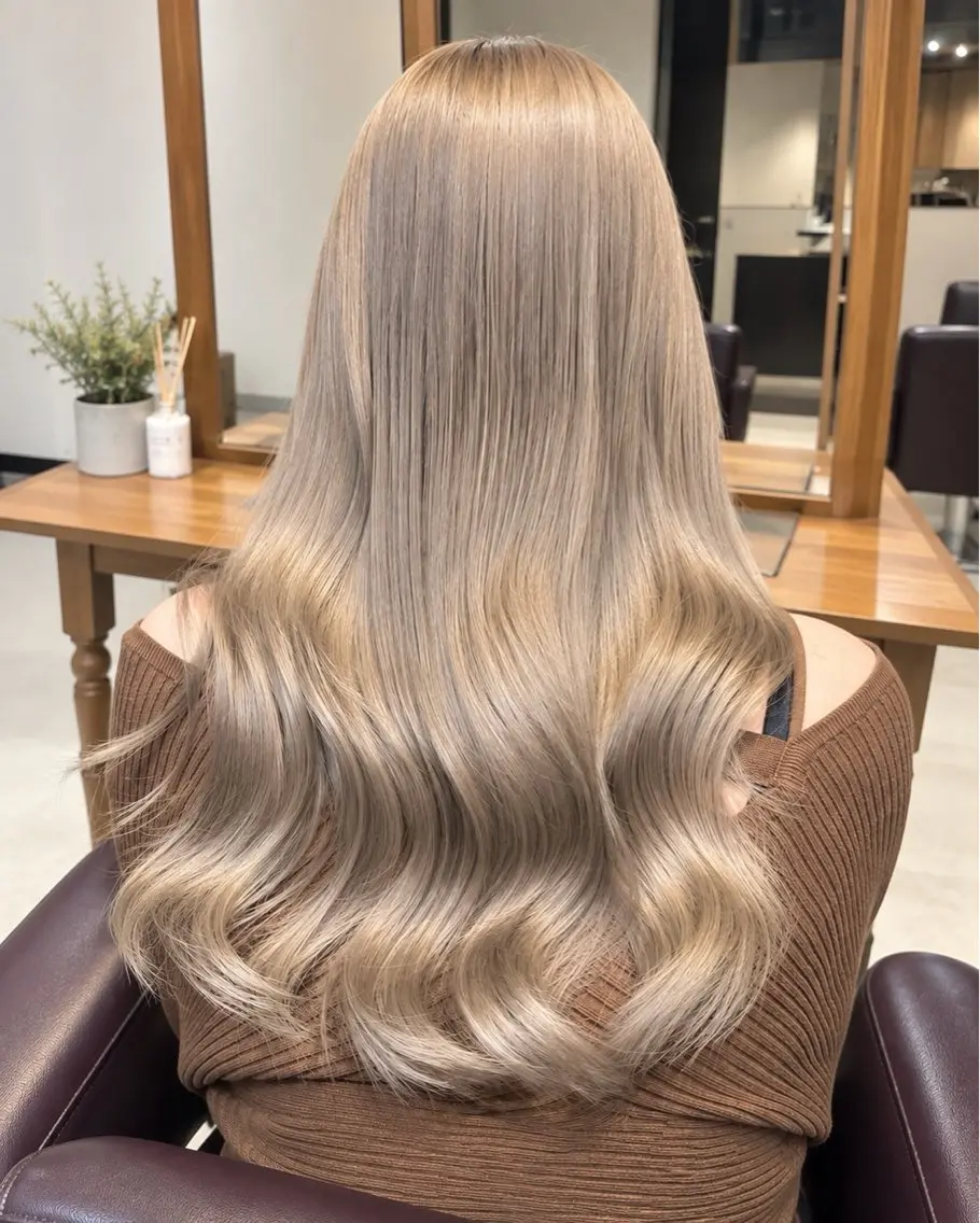 ロング カラー カット ヘアカラー トリートメント 🫐ブルベカラー🫐 ミルクティー/あれんのヘアスタイル