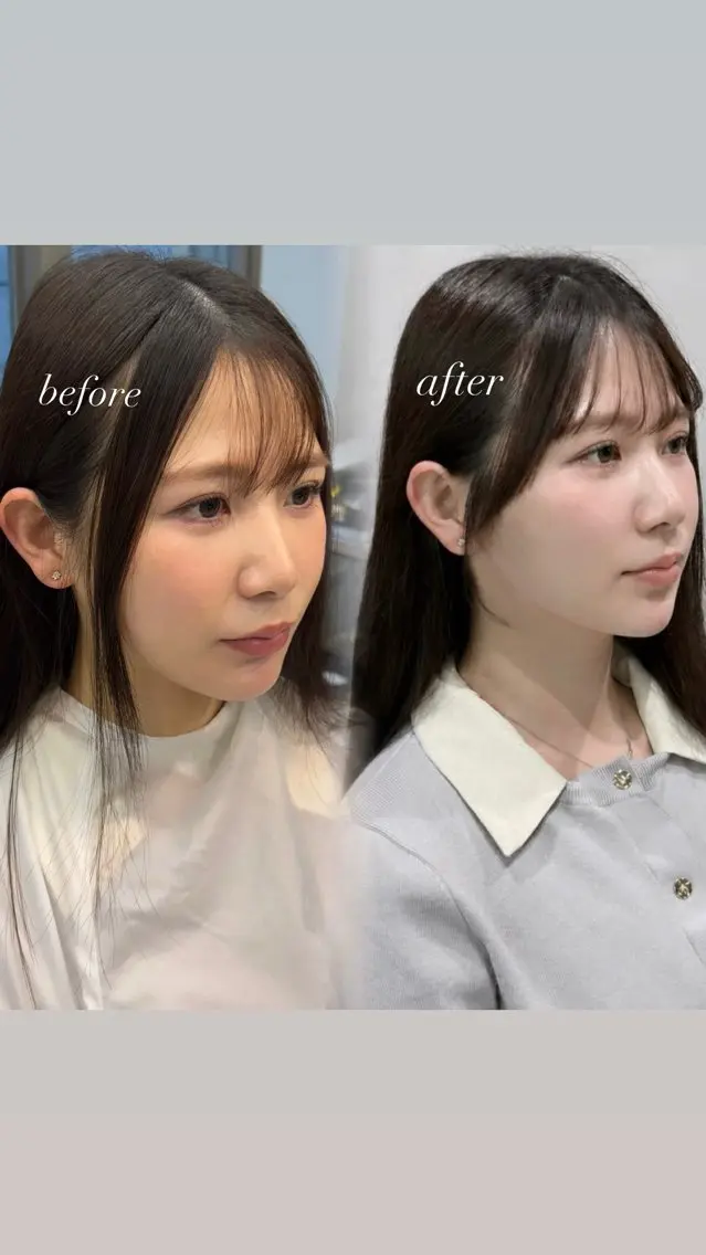 カット ♡iku♡ブラウン カラー顔周りカットのヘアスタイル
