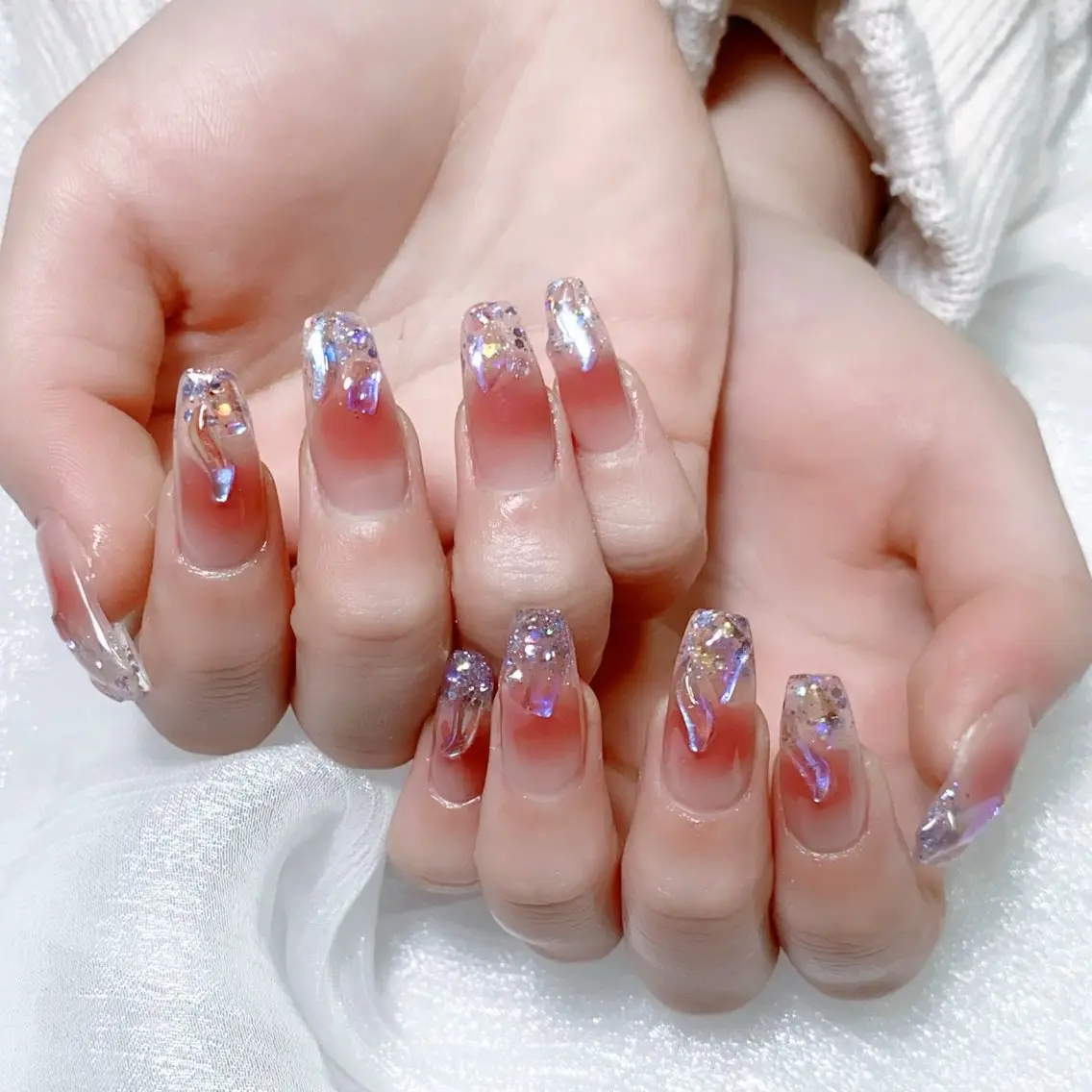 メンズ ネイル メンズ韓国風 アートネイル オーロラネイル ガーリー キラキラネイル ハンドネイル Nail salon 木にいるのネイルデザイン