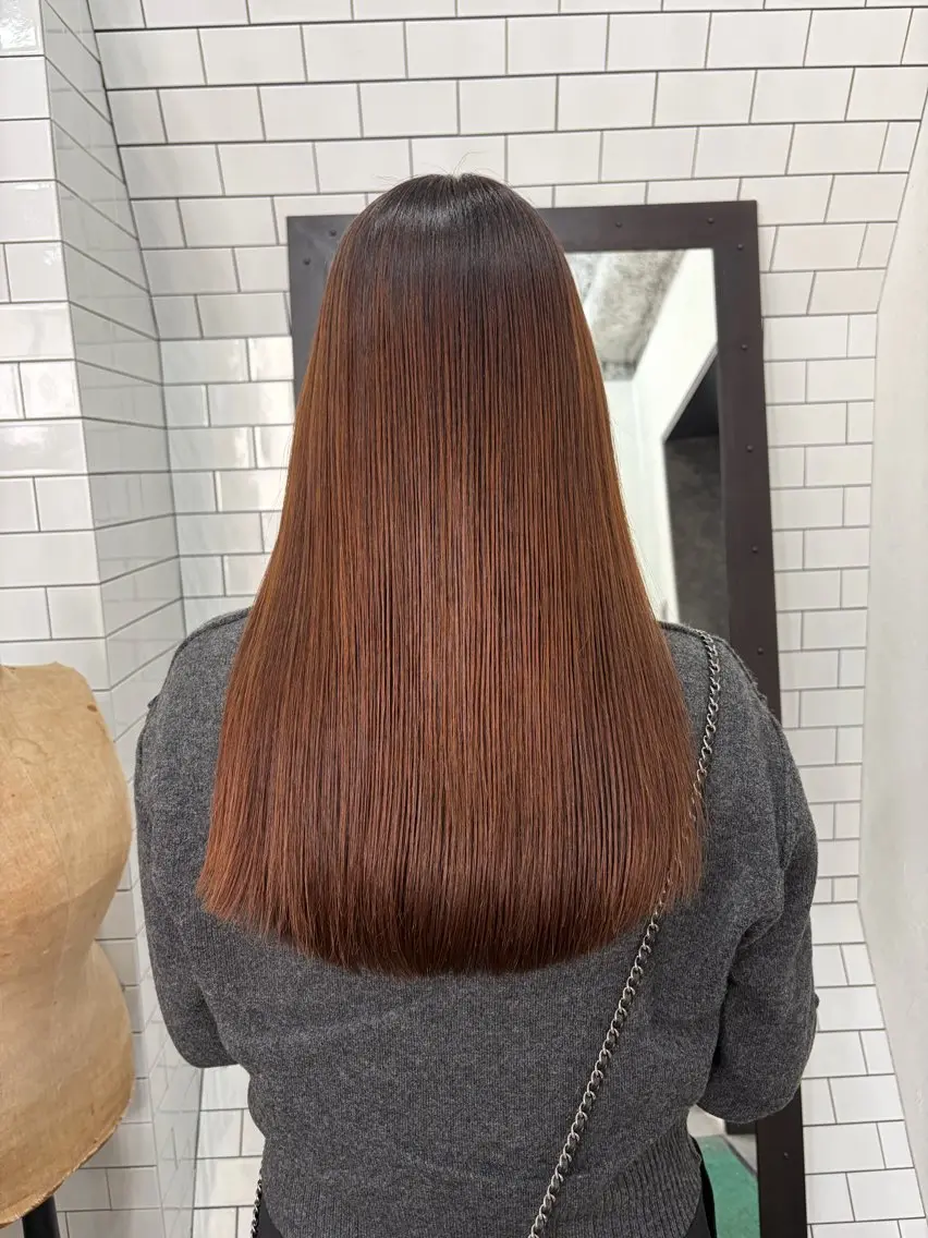 ロング カット 縮毛矯正 トリートメント 妙見 知洋のヘアスタイル