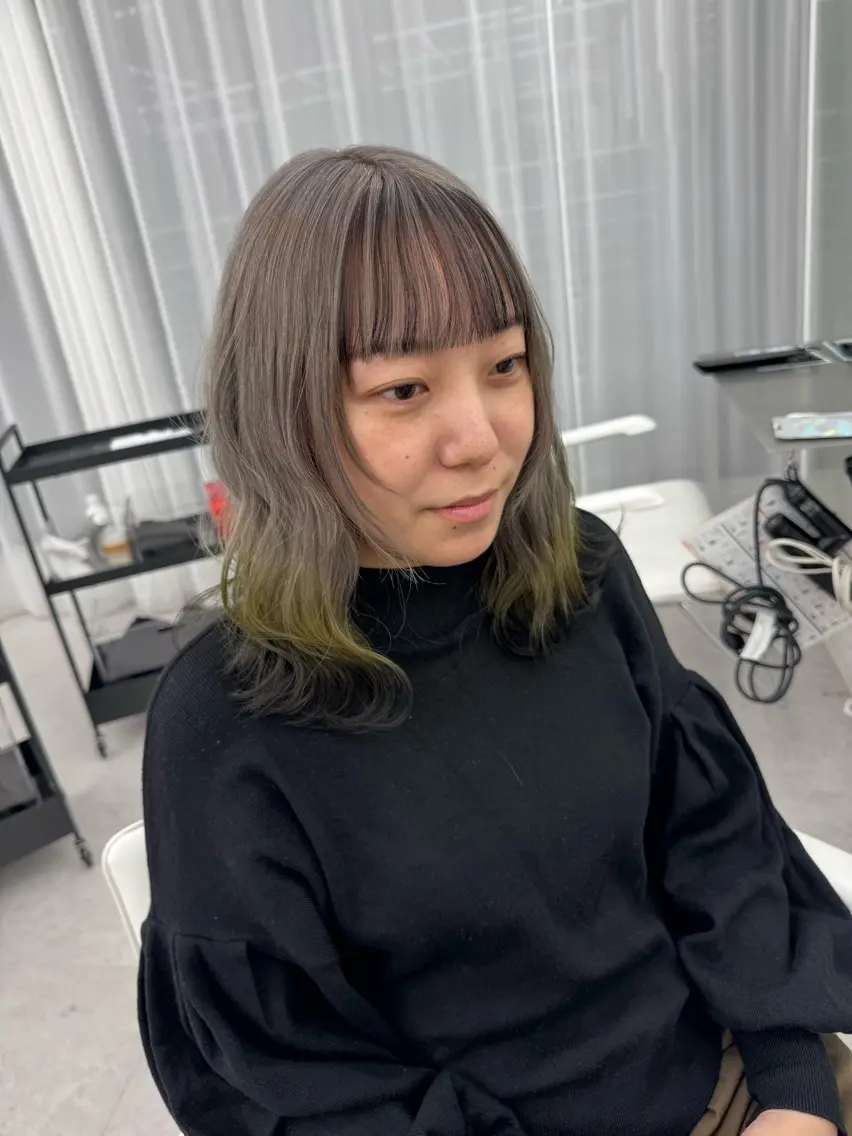 ロング カラー ヘアカラー トリートメント 顔まわりの神様✨ 透明感カラー藤嶋秀幸のヘアスタイル