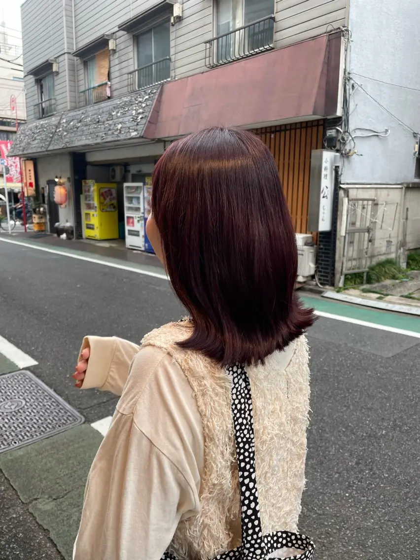 ミディアム カット ヘアカラー トリートメント ハイレート🤍🫧 池田のヘアスタイル