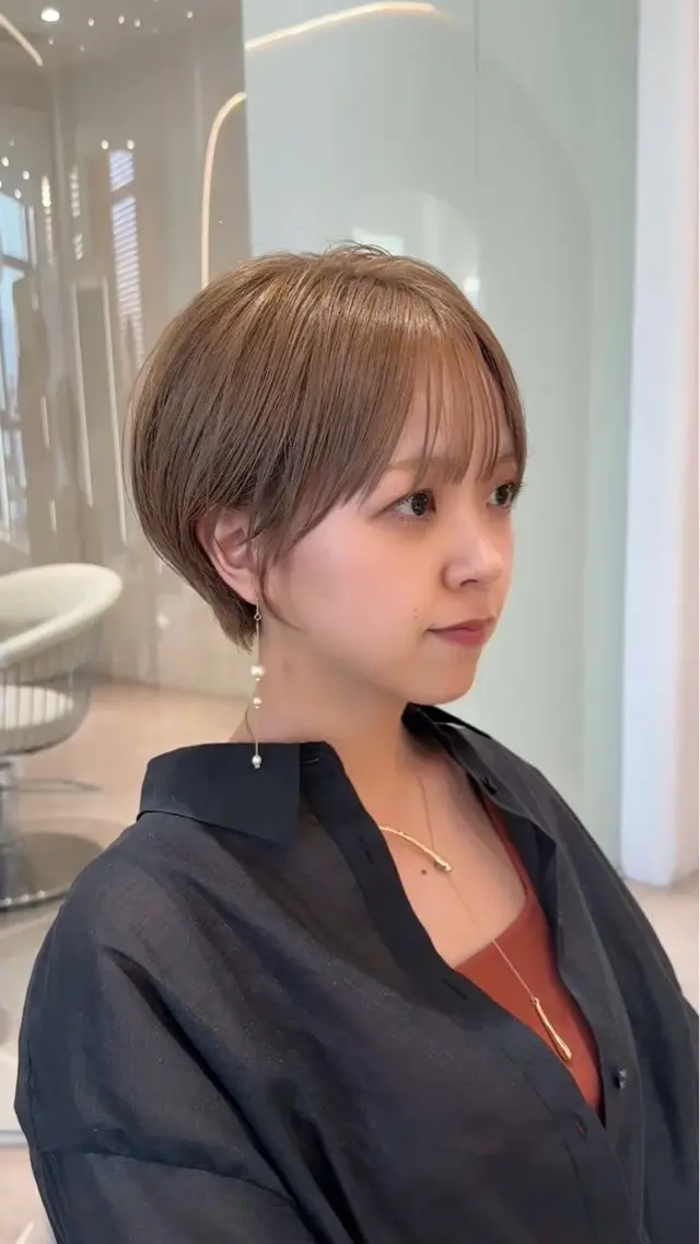 ショート カラー ショートボブ ショートレイヤー ハンサムショート 丸みショート ボブ カット ヘアカラー トリートメント 田中航平/渋谷ボブ/ レイヤーボブのヘアスタイル