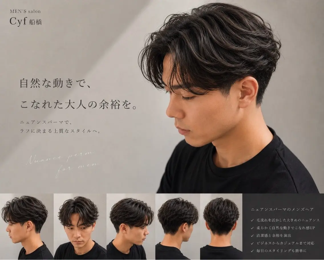 パーマ メンズ フェザーパーマ メンズパーマ ニュアンスパーマ カット パーマ 保立メンズパーマ /メンズカット船橋駅のヘアスタイル
