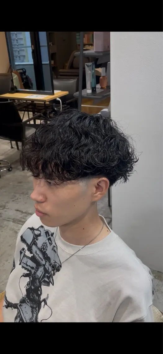 ショート パーマ メンズ メンズパーマ 波巻きパーマ スパイラルパーマ カット パーマ 梅田💥Cut/ Perm💥ふみのヘアスタイル