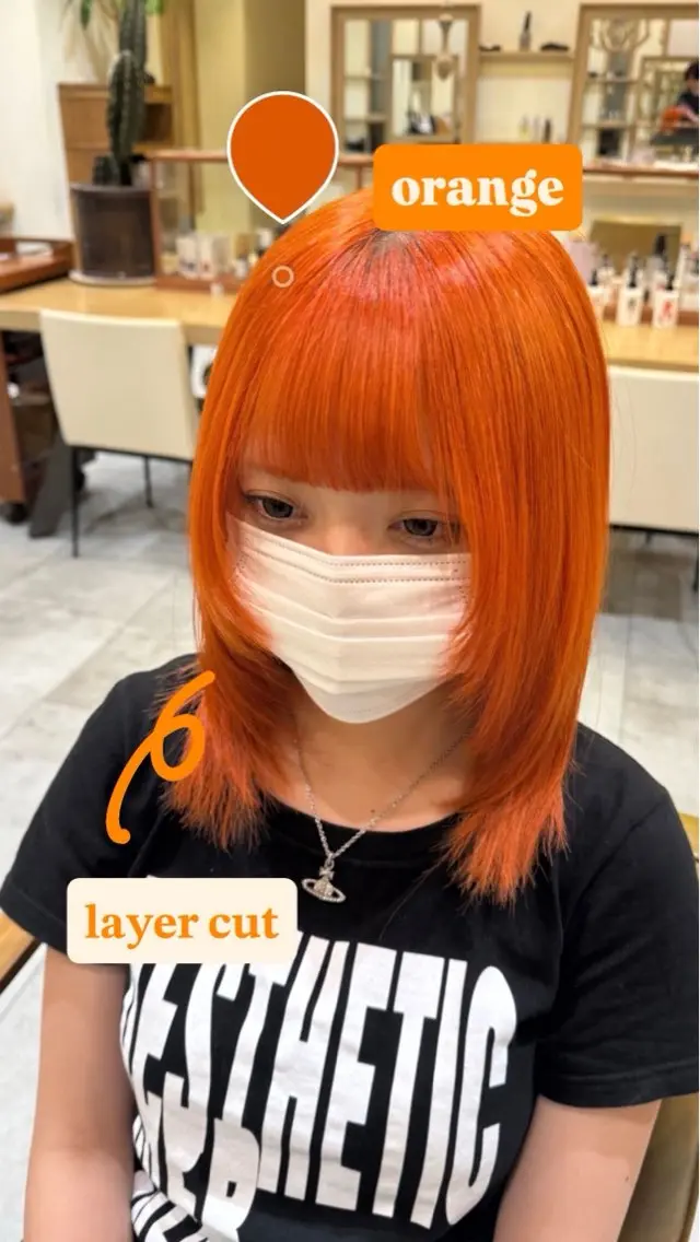 ミディアム カラー ボブ レイヤーカット カット ヘアカラー トリートメント レイヤー👾ハイトー ンカラー👾ユースケのヘアスタイル