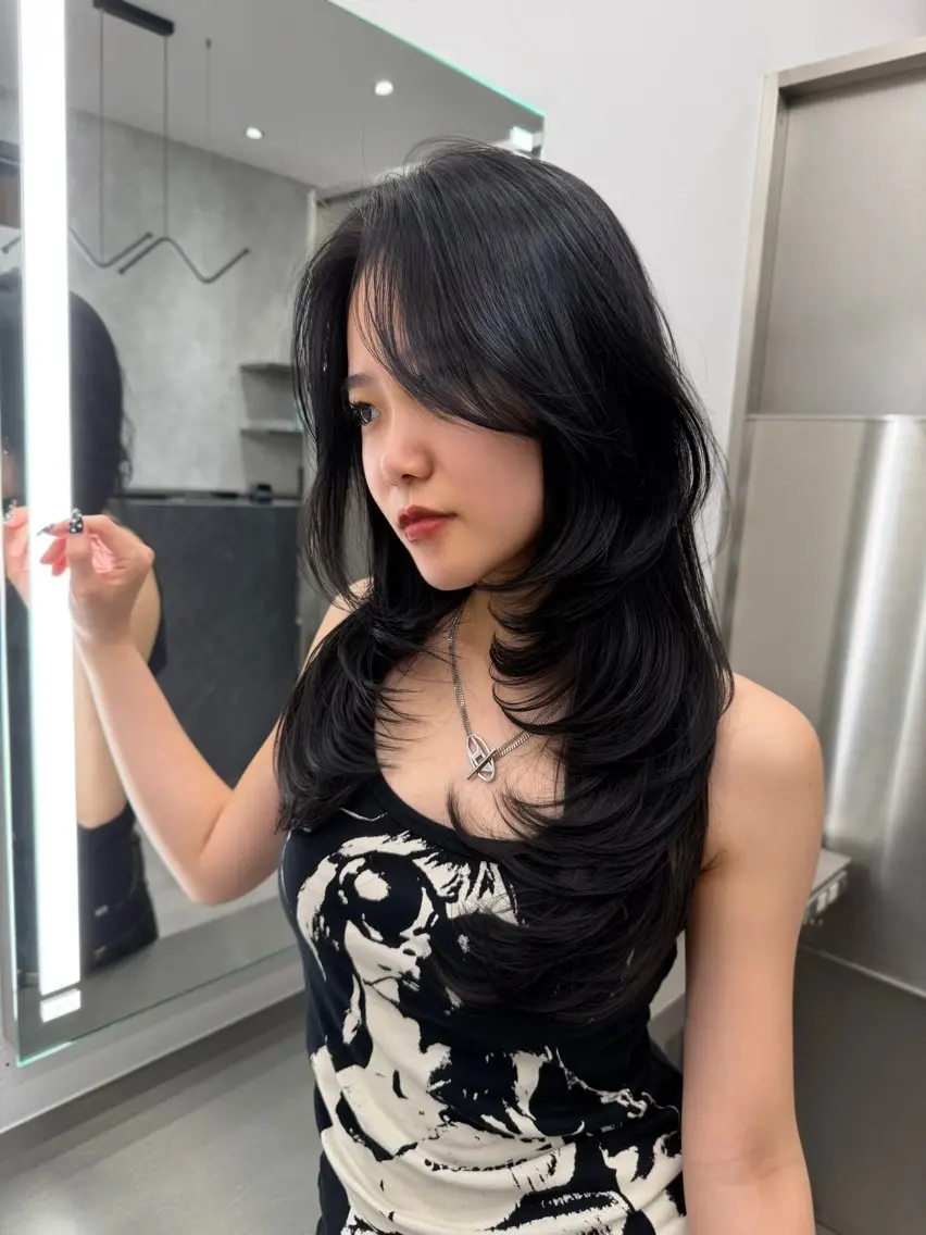 ロング レイヤーカット カット ヘアカラー トリートメント 大人レイヤー/艶美髪 🇺🇸TOMONAのヘアスタイル