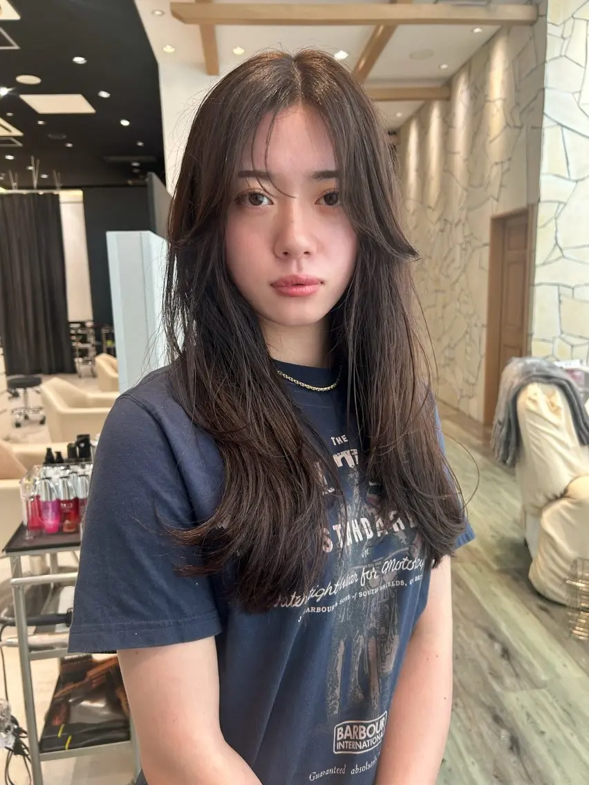 ロング カラー ハイレイヤー レイヤーカット カット ヘアカラー トリートメント k-two☁あべの/ パーマ/Touaのヘアスタイル