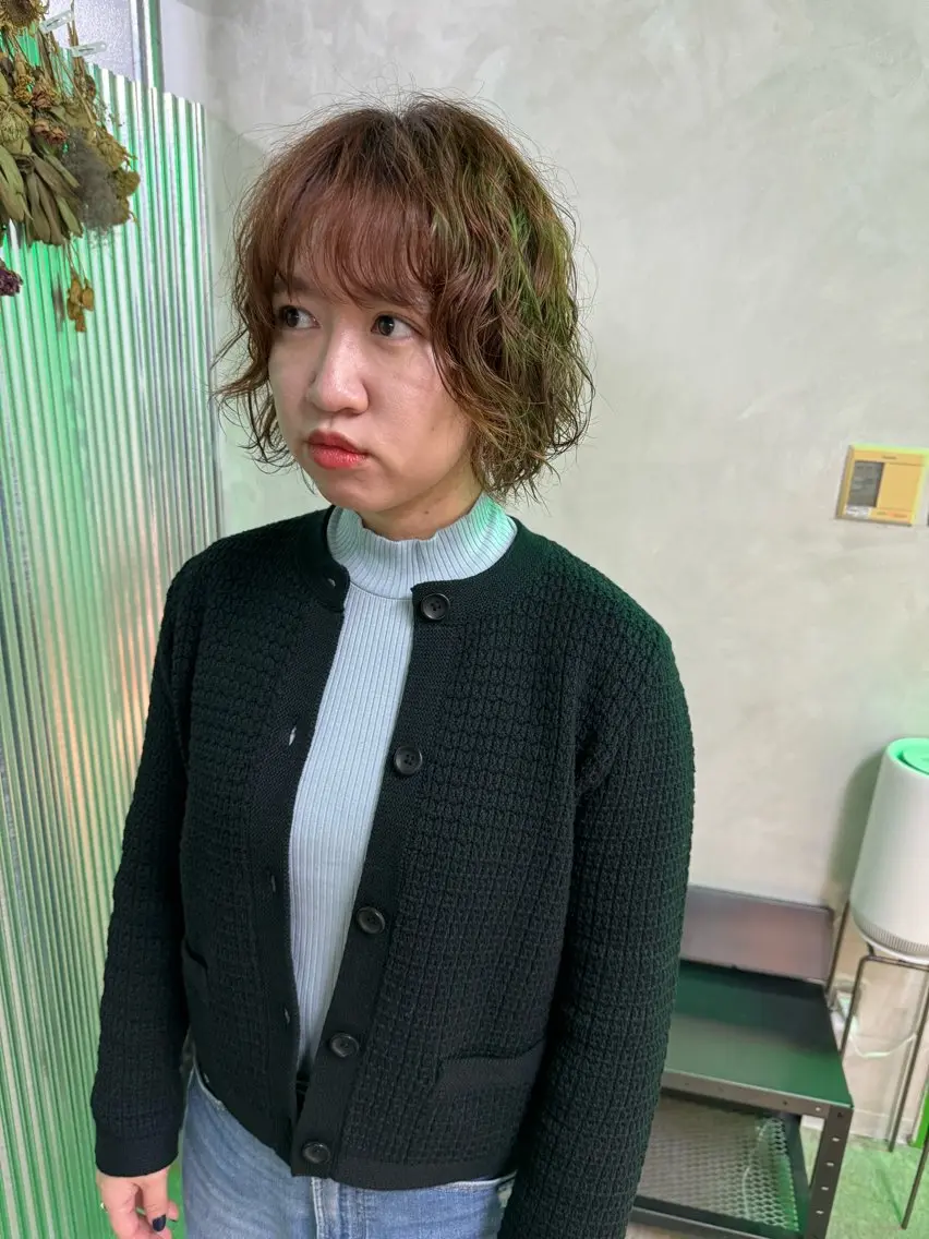ショート パーマ カット パーマ トリートメント 美髪ナチュラルヘア のぐちよしきのヘアスタイル