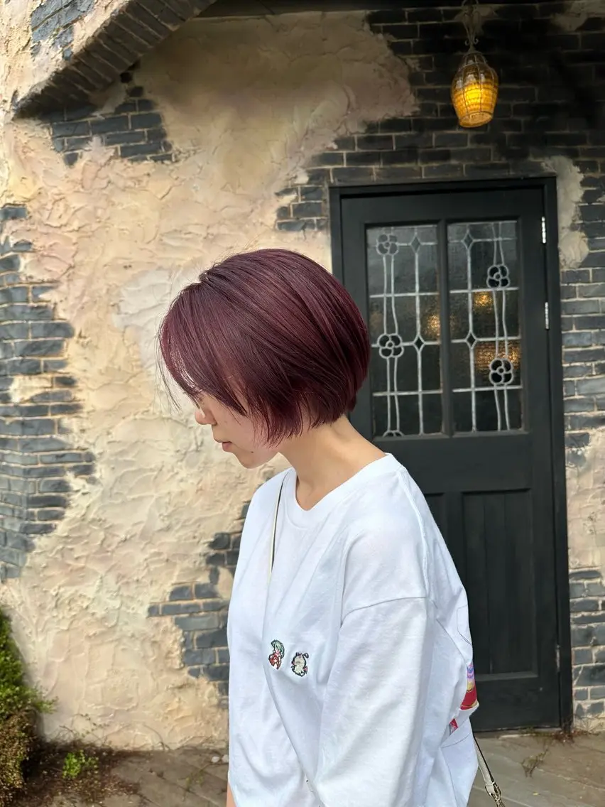 ショート カラー ボルドーカラー レッドカラー 🦖ノザワ リンカ🦖のヘアスタイル