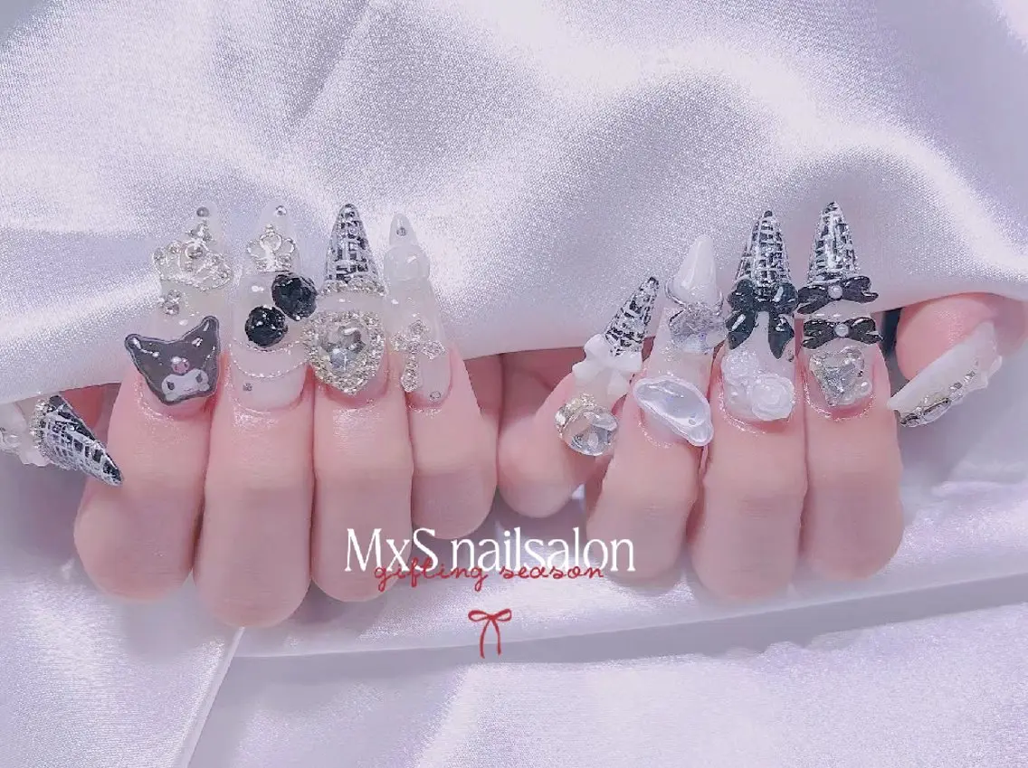 ネイル ジェルネイル 韓国ネイル マグネットネイル パラジェル バレンタイン ハンドネイル ハンドケア MxS リィリィのネイルデザイン