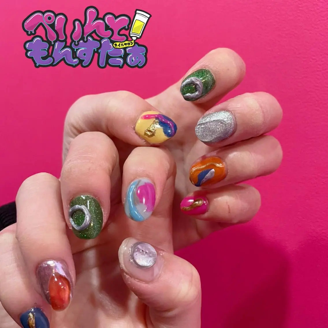 ネイル ニュアンスネイル ぺいんともんすたぁ 鶴橋のネイルデザイン