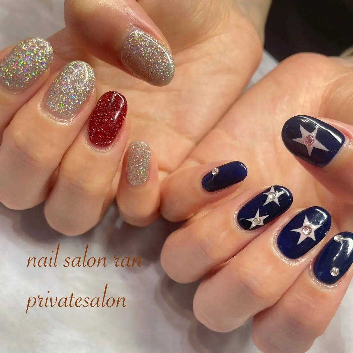 ネイル フラッシュネイル キラキラネイル ラメ(グリッター) ハンドネイル ハンドケア nailsalon ranのネイルデザイン