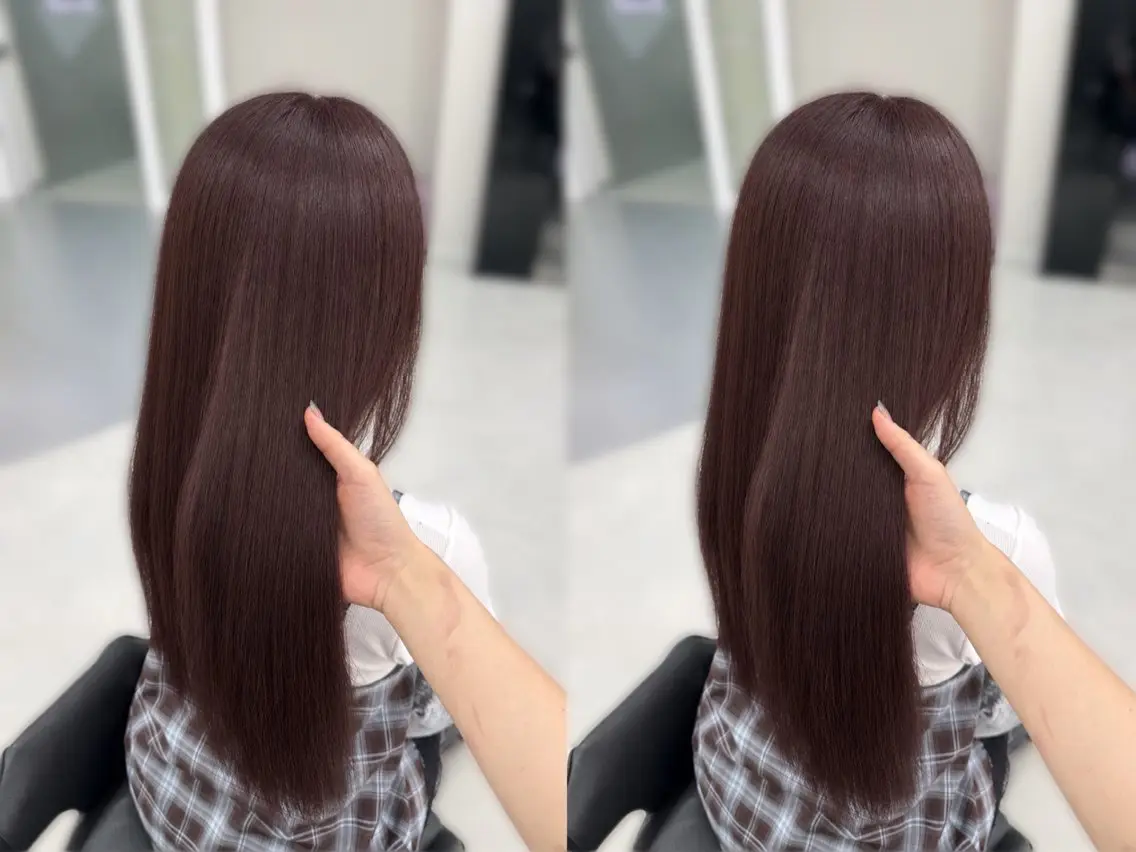 ロング カラー レッドカラー ヘアカラー 名駅/Xena ria ゆなはのヘアスタイル