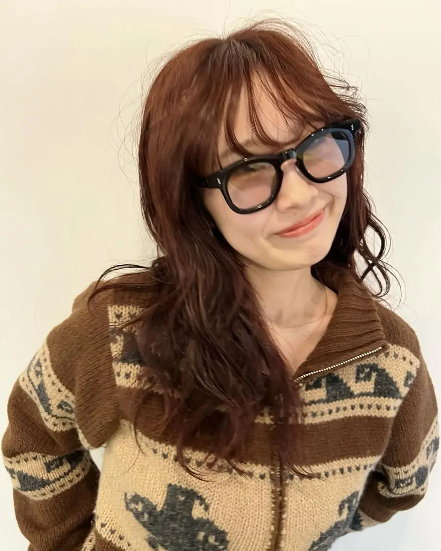 セミロング カラー ブリーチ 透明感カラー ダブルカラー 三谷はるな /名古屋/本山のヘアスタイル
