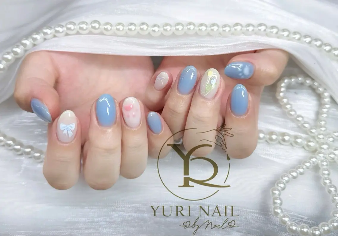 ネイル チークネイル フットネイル フレンチネイル グラデーション キラキラネイル ハンドネイル フットネイル ハンドケア YURI Nail Funabashiのネイルデザイン