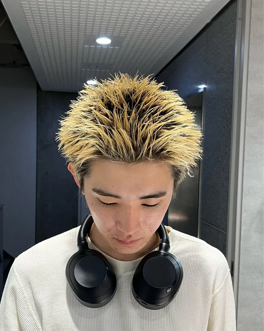 ショート カラー パーマ メンズ メンズブリーチ ブリーチ カット ヘアカラー 🔥メンズ 特化🔥菊水皐暉🔥のヘアスタイル