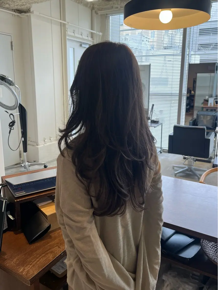 ロング カラー ロングレイヤー レイヤーカット ロング カット ヘアカラー トリートメント 顔まわりカット/ ボブ/SHIMADAのヘアスタイル
