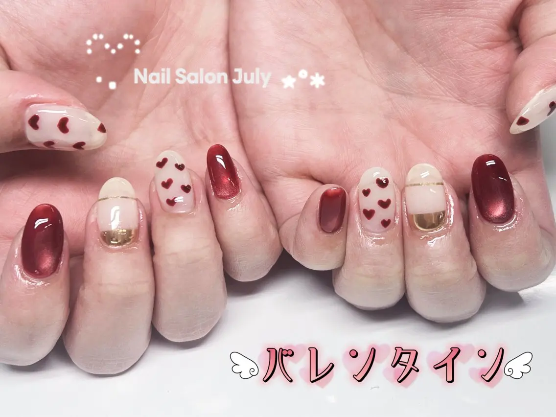 ネイル アートネイル オーロラネイル ジェルネイル ガーリー キラキラネイル July モモのネイルデザイン