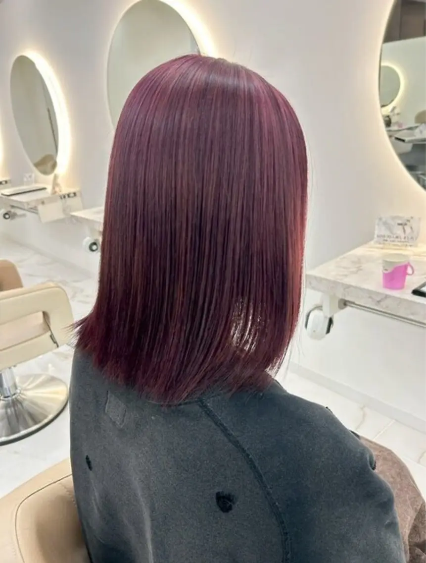 ミディアム カラー ブリーチ ラベンダーカラー ピンクカラー ピンクラベンダー ヘアカラー トリートメント 💜オタク美容師💙 ゆうなのヘアスタイル