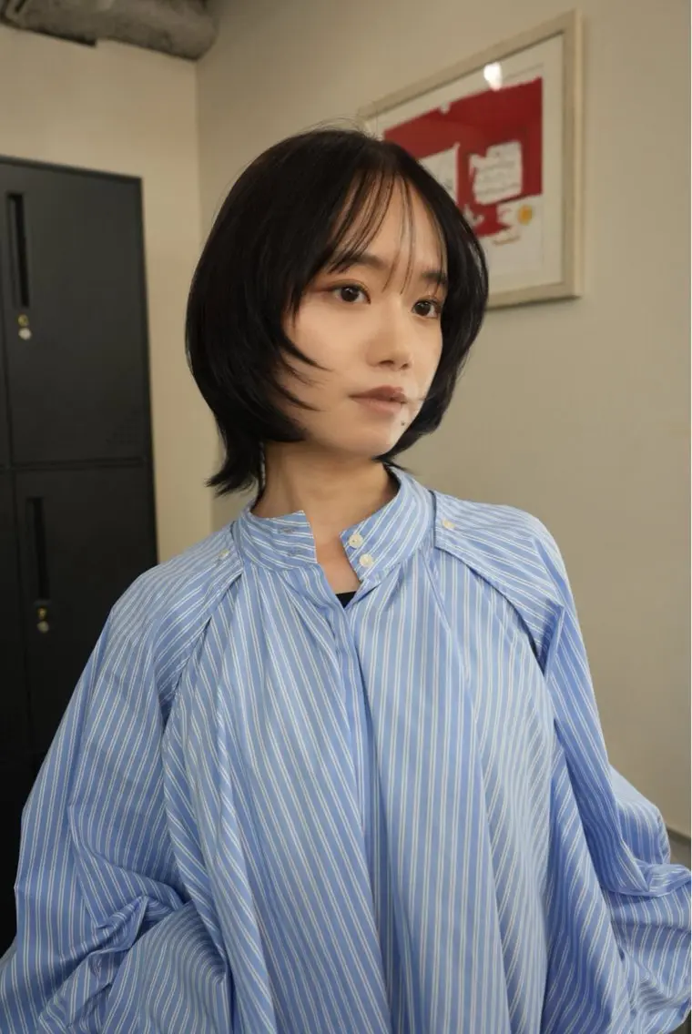 ショート カラー ショートボブ ボブレイヤー 透明感カラー ボブ レイヤーカット カット ヘアカラー トリートメント レイヤー/ボブ 戸羽/新宿のヘアスタイル