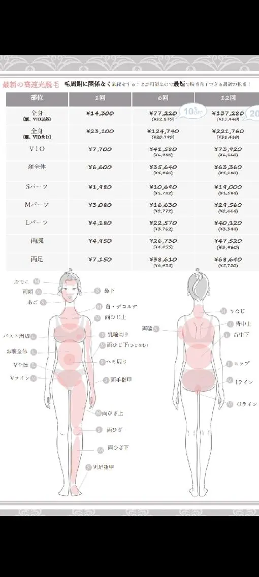 パーツ脱毛Ｓ10月末まで半額🤩すご抜け⭐の写真