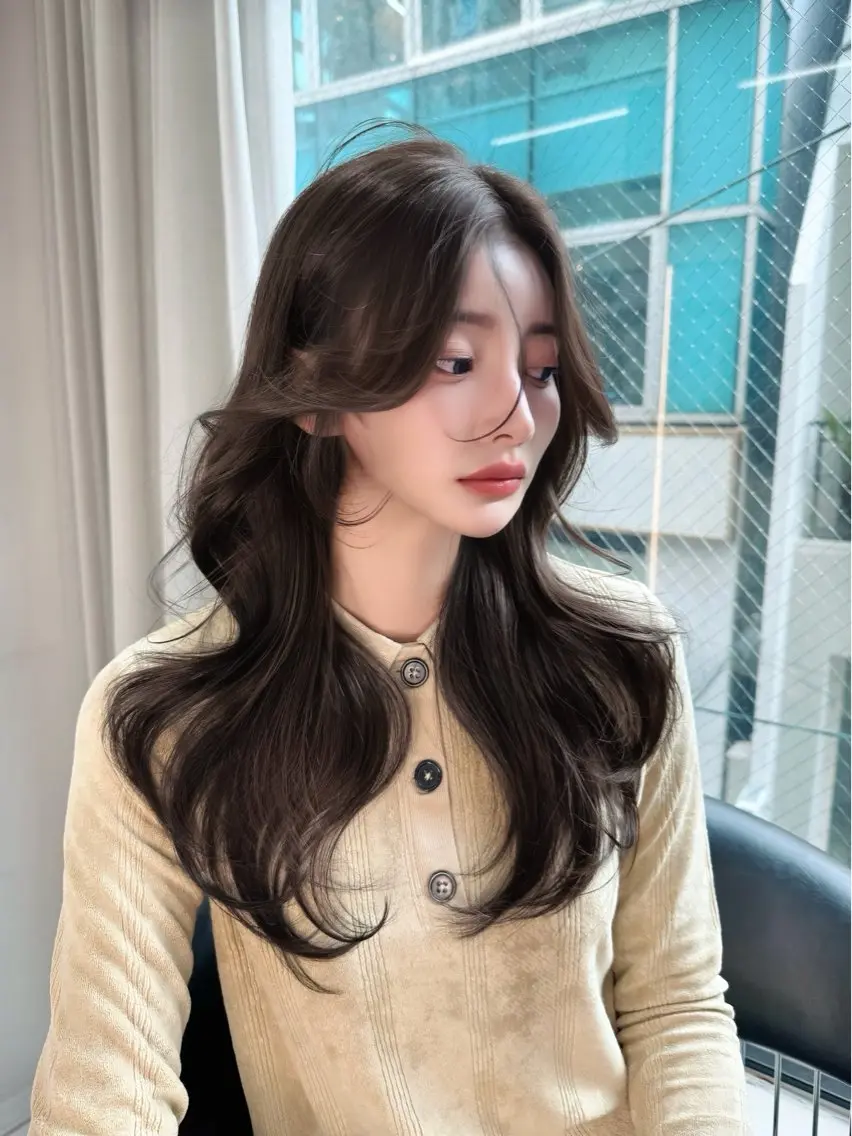 ロング 韓国風ヘア ロング 似合わせカット votan lilleyのヘアスタイル