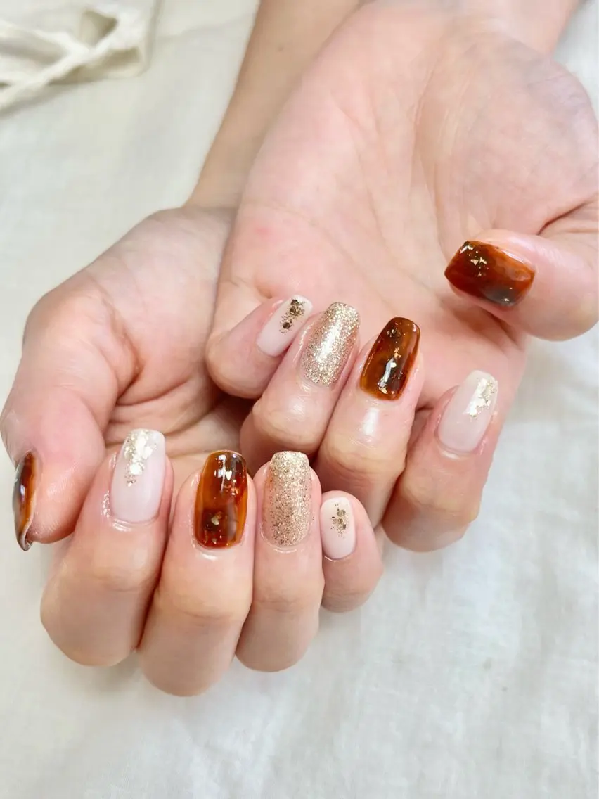 ネイル べっ甲ネイル Poche　Nail &Beautyのネイルデザイン