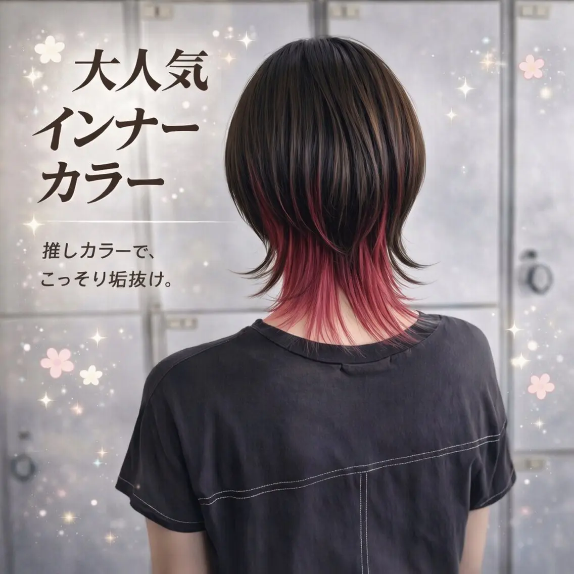 🍎【圧倒的人気‼️】🍎インナーカラー特化メニュー💎インナー部分1ブリーチ➕カラーの写真