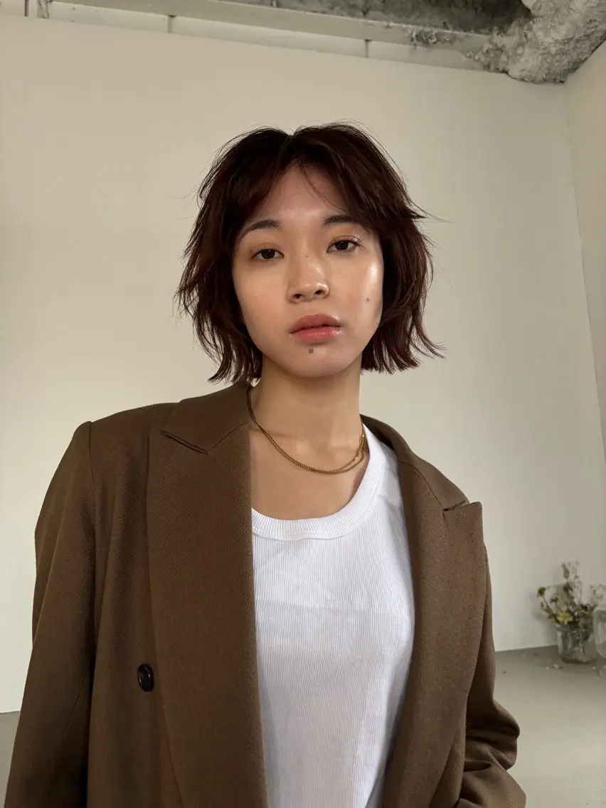 ショート カラー ボブレイヤー ボブ レイヤーカット カット ヘアカラー トリートメント Takuma Suzuki中目黒のヘアスタイル