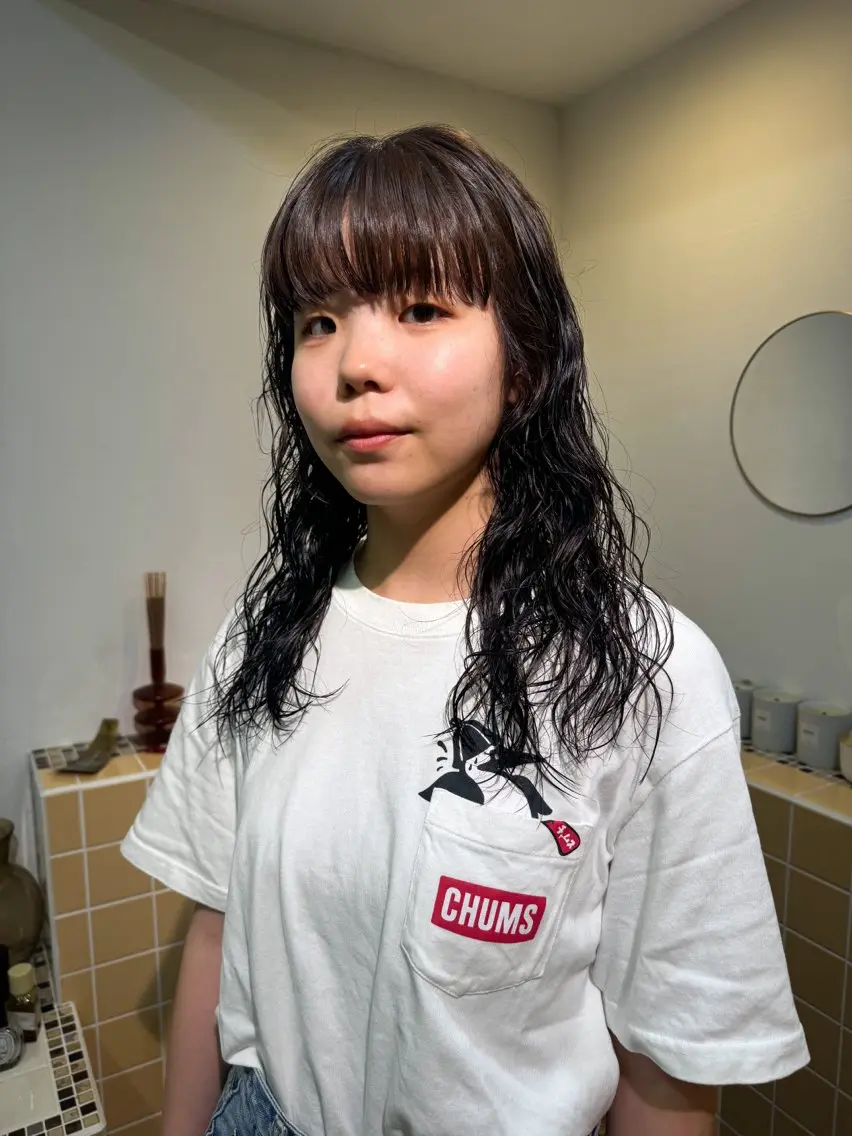 セミロング パーマ セミロングパーマ 縮毛矯正 Seeknext // Rukaのヘアスタイル