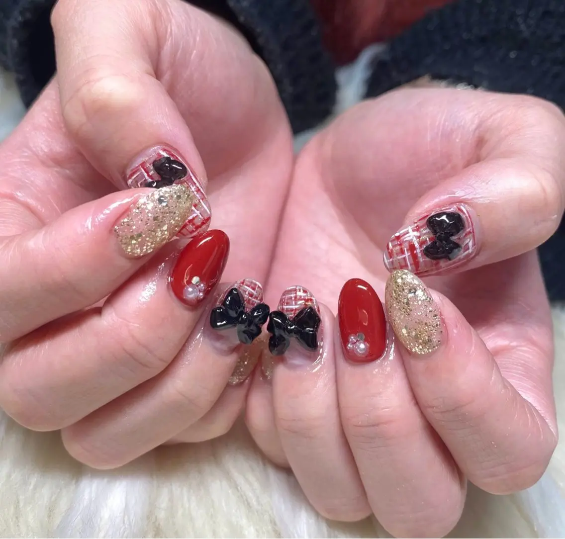 ネイル ボルドー 長さ出し フレンチネイル ジェルネイル グラデーション ハンドネイル Nail&eye Belire 新宿のネイルデザイン