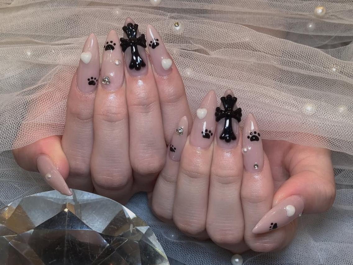 ネイル ボルドー ブラウン 長さ出し フットネイル フレンチネイル ハンドネイル ハンドケア NEW NAIL池袋 韓国・ワンホンネイルのネイルデザイン