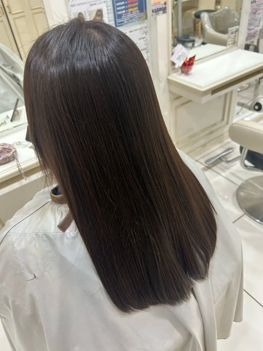 ロング ロング 縮毛矯正 中山 美里のヘアスタイル