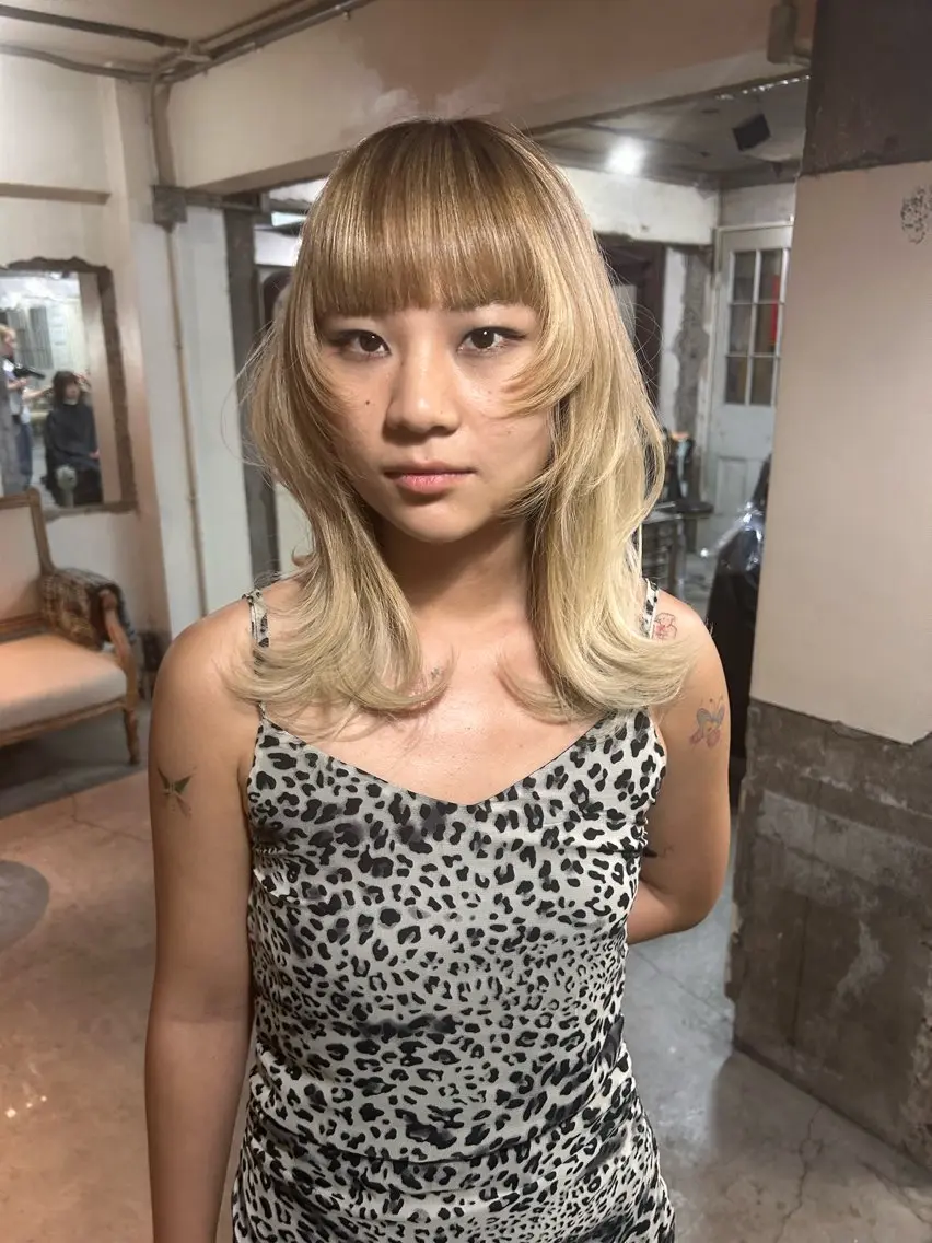 セミロング レイヤーカット ウルフカット お任せヘア☘️☘️ 及川渚のヘアスタイル