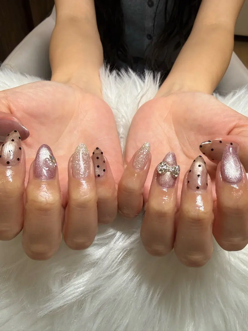 ネイル ドット マグネットネイル ハンドネイル veil Airiのネイルデザイン
