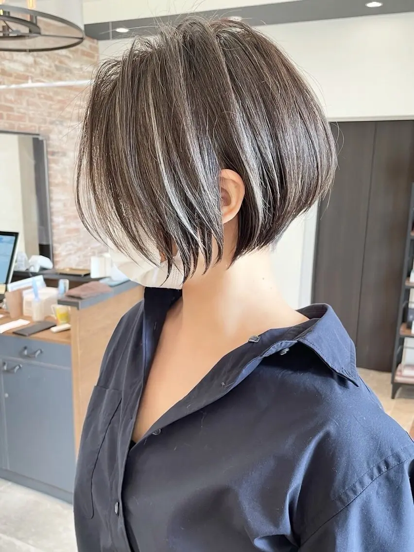 ショート カラー カット ヘアカラー 銀座/大人ショート /絶壁解消/若狭真央のヘアスタイル