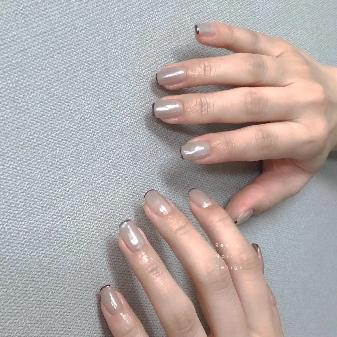 ミディアム ネイル ハンドネイル Blowe ニュアンスのネイルデザイン