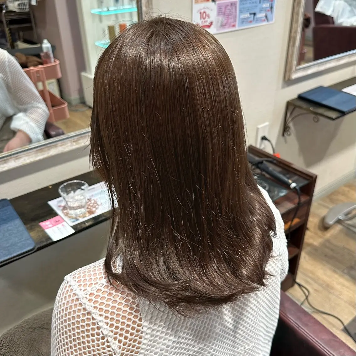 セミロング カラー ブラウンカラー 柔らかいbeige ¦韓国¦🩰マユ🩰のヘアスタイル