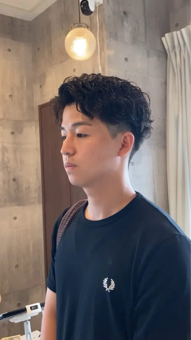 ショート パーマ メンズ カット パーマ ハマノ ミユのヘアスタイル