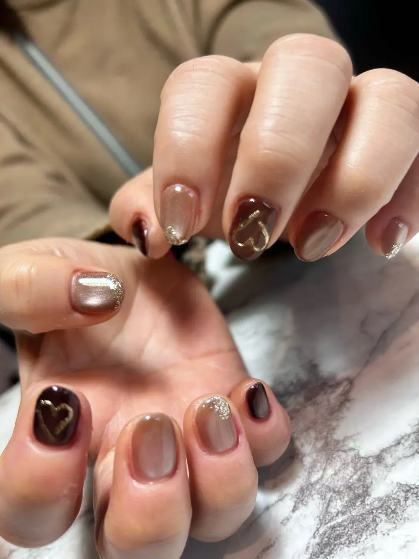 ネイル バレンタイン ハンドネイル フットネイル TESORO nailのネイルデザイン