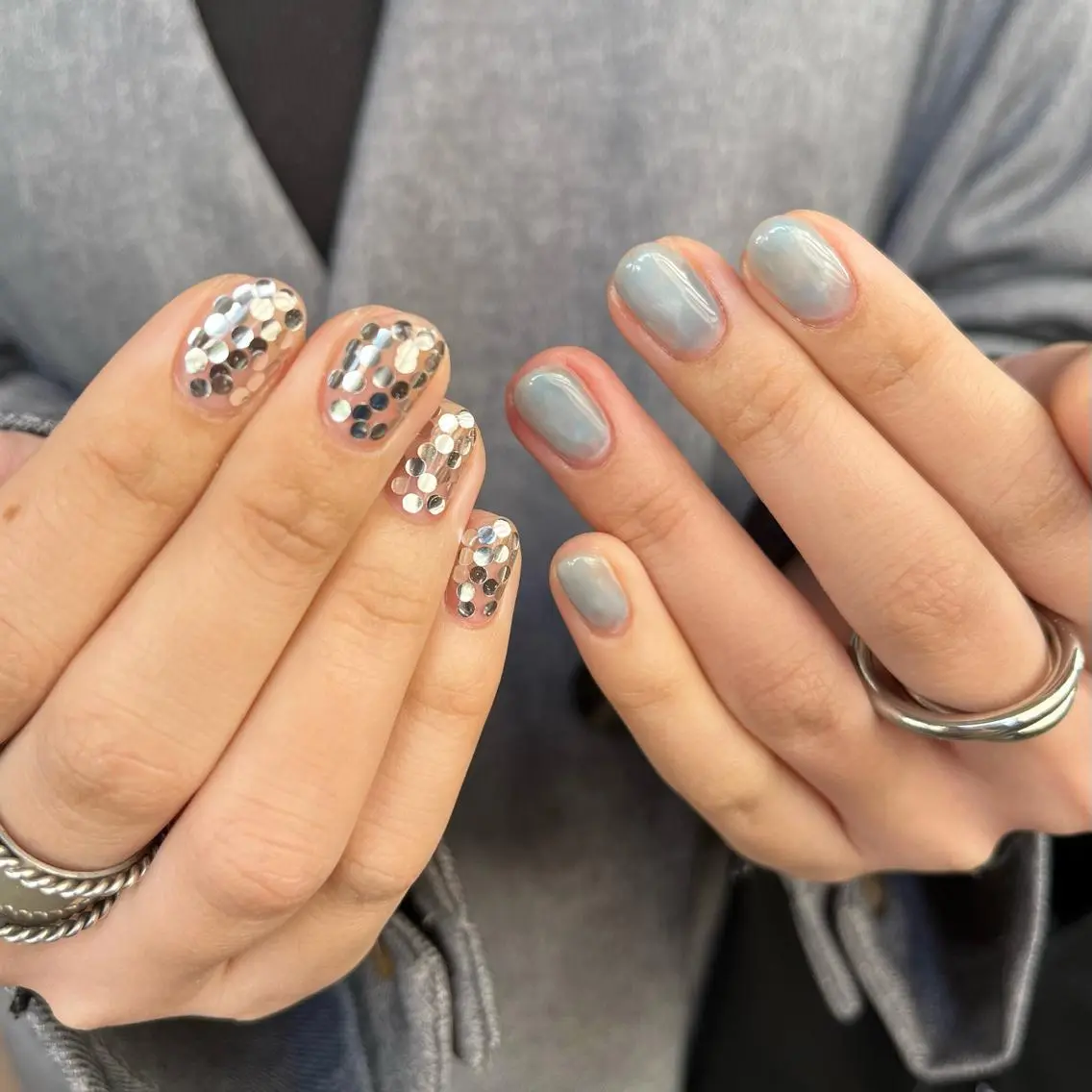 ネイル ブルー ハンドネイル vegh. nail／阿波座のネイルデザイン