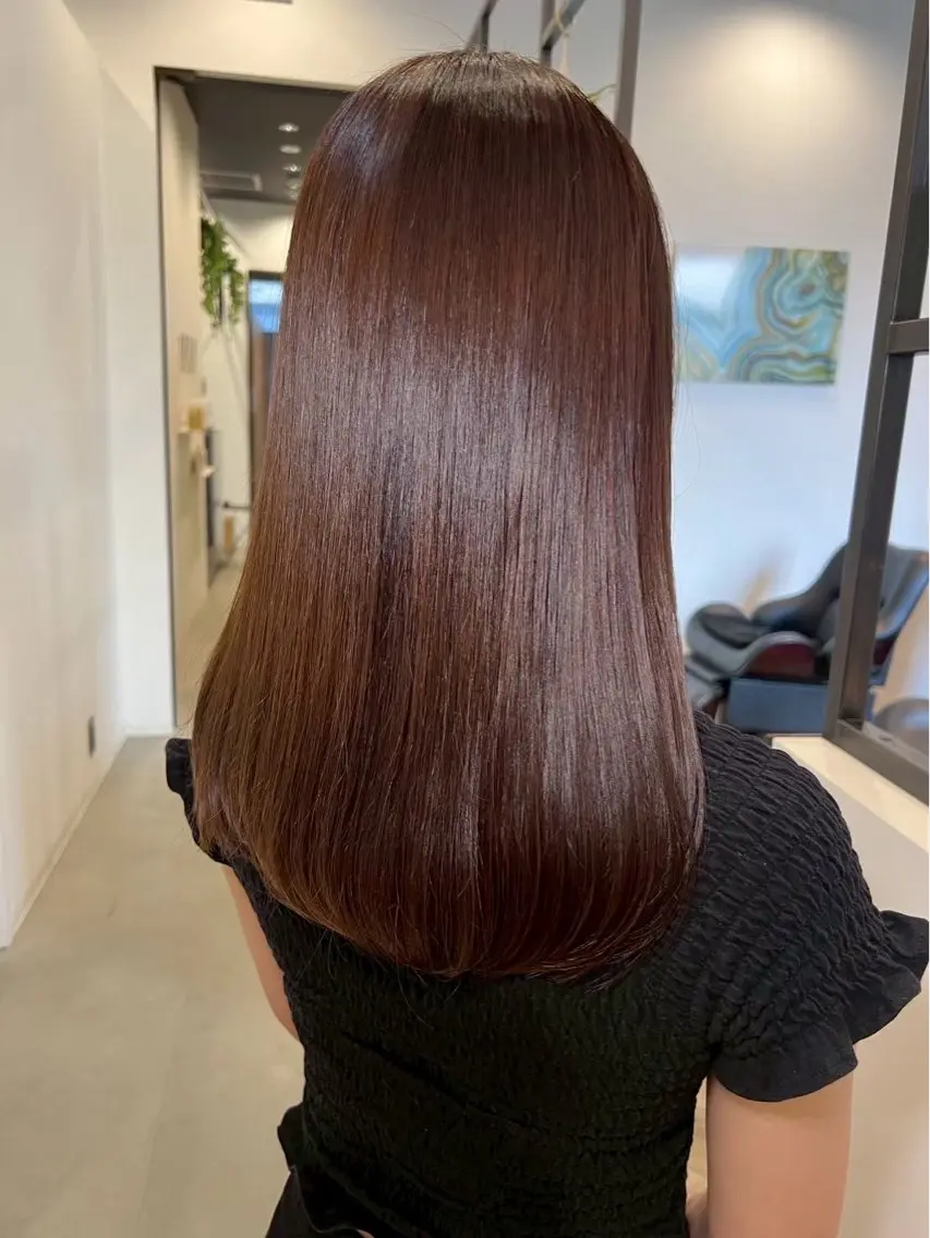 セミロング カラー ダブルカラー ハイトーンカラー ボブ 顔周りカット 髪質改善 RISE SWELL 江坂momoneのヘアスタイル