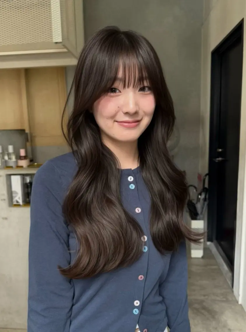 ロング ヘアカラー トリートメント 芝 﨑のヘアスタイル
